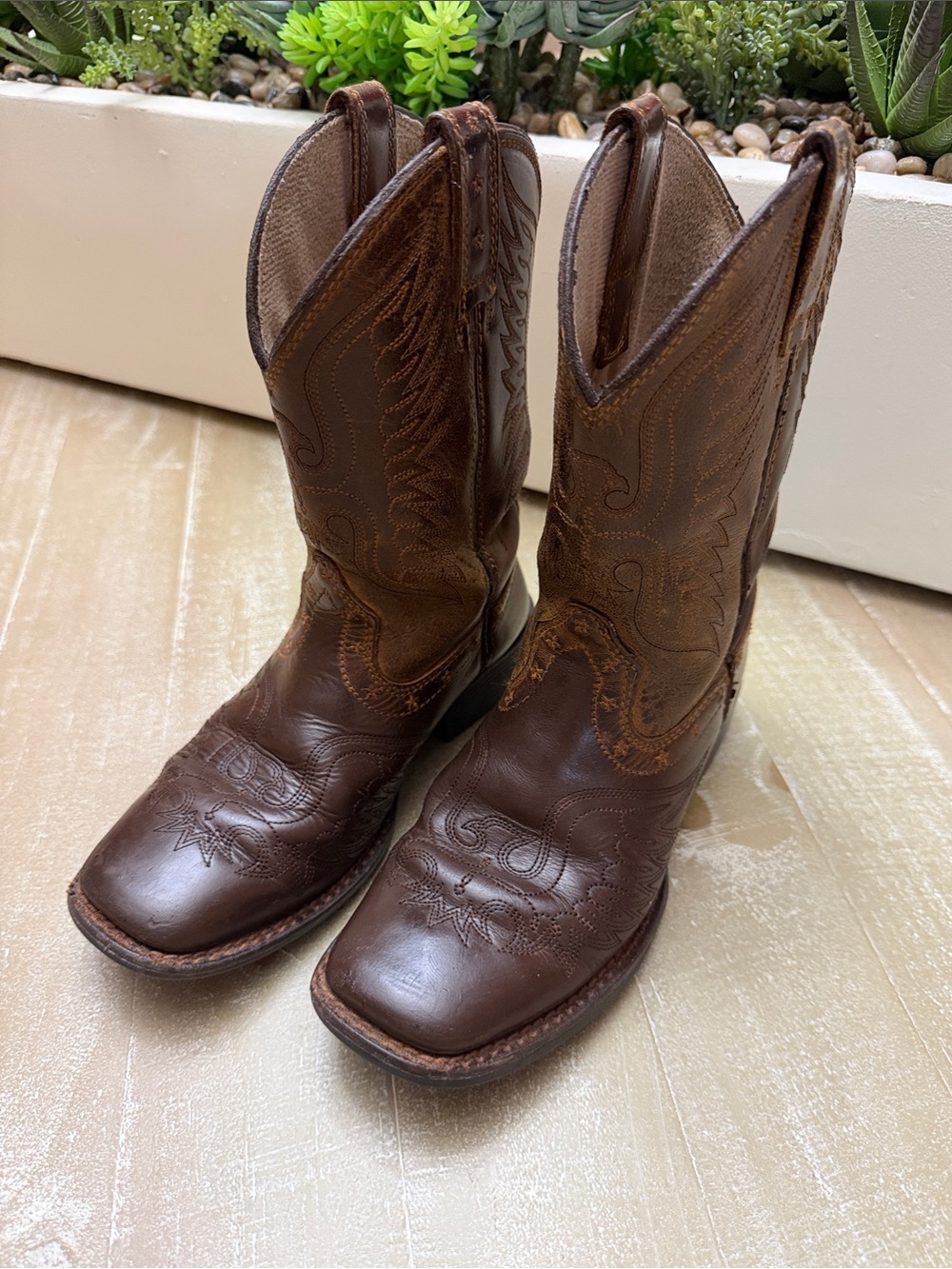 Ariat Boots Size 13 Kids Girls Brown Western Cowboy Boots